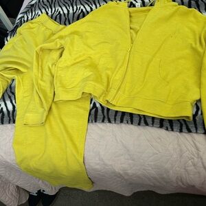 Old Navy Women's Yellow Sweater Cardigan Set